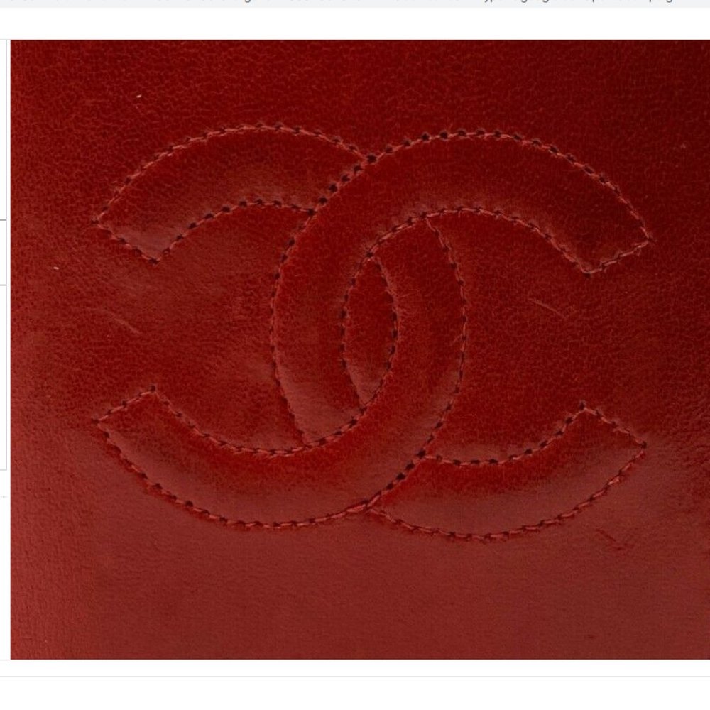 Chanel CC Compact Card Holder in Red Lambskin Leather